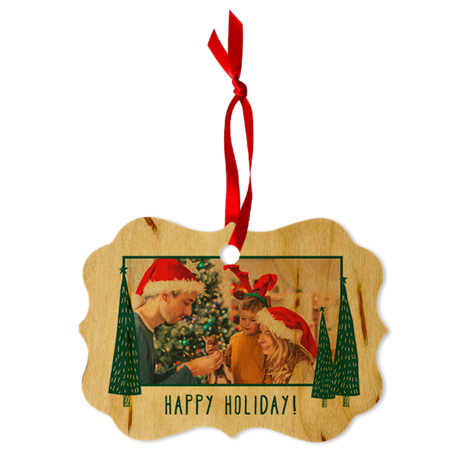 Winter Tree Wooden Floriate Ornaments Personalized Ornaments
